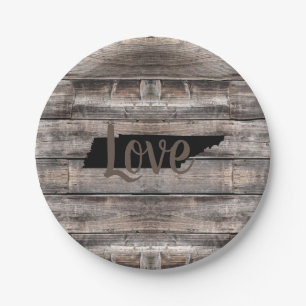 Assiettes En Carton TENNESSE rustique AMOUR en écriture  