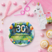Assiettes En Carton Tennis 30e anniversaire thème (Fête)