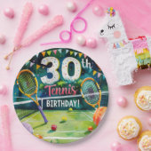 Assiettes En Carton Tennis 30e anniversaire thème (Fête)