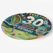 Assiettes En Carton Tennis 30e anniversaire thème (Angle)