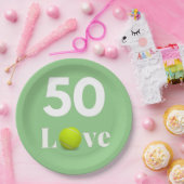 Assiettes En Carton Tennis 50ème Anniversaire avec texte AMOUR (Fête)