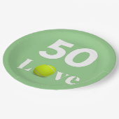 Assiettes En Carton Tennis 50ème Anniversaire avec texte AMOUR (Angle)