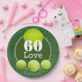 Assiettes En Carton Tennis 60e Anniversaire balle de tennis numéro amo (Fête)