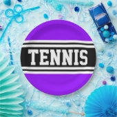 Assiettes En Carton TENNIS Amusant Gras Bandes de course Violettes Noi (Fête)