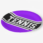 Assiettes En Carton TENNIS Amusant Gras Bandes de course Violettes Noi (Angle)