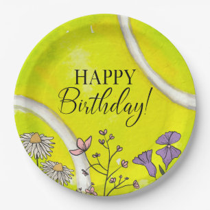 Assiettes En Carton Tennis Anniversaire de tennis ballon pour joueur