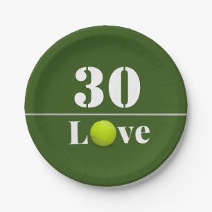 Assiettes En Carton Tennis Ball 30e anniversaire avec amour