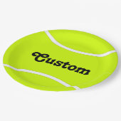 Assiettes En Carton Tennis Ball Custom Text Team Party Plaques papier (Angle)