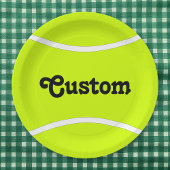 Assiettes En Carton Tennis Ball Custom Text Team Party Plaques papier