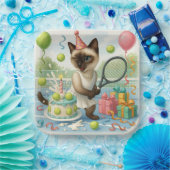 Assiettes En Carton Tennis Cat Paw-some Anniversaire (Fête)