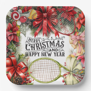Assiettes En Carton Tennis Christmas Holiday