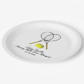 Assiettes En Carton Tennis en double 3 lignes de texte (Angle)