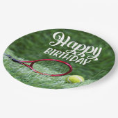 Assiettes En Carton Tennis Joyeux AnniversairePlaques de papier (Angle)
