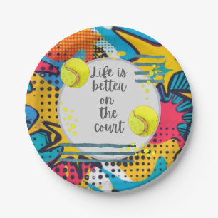 Assiettes En Carton Tennis Life est mieux sur le court