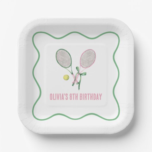 Assiettes En Carton Tennis prépa carreaux anniversaire (Recto)