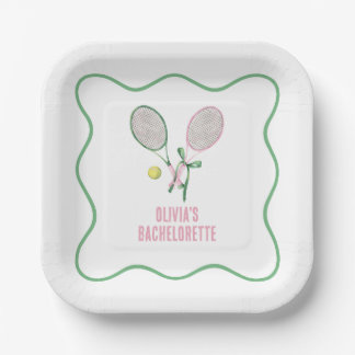 Assiettes En Carton Tennis preppy bachelorette paper plates