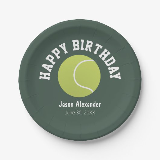 Assiettes En Carton Tennis Thème Anniversaire Fête Plaques Papier Vais (Devant)