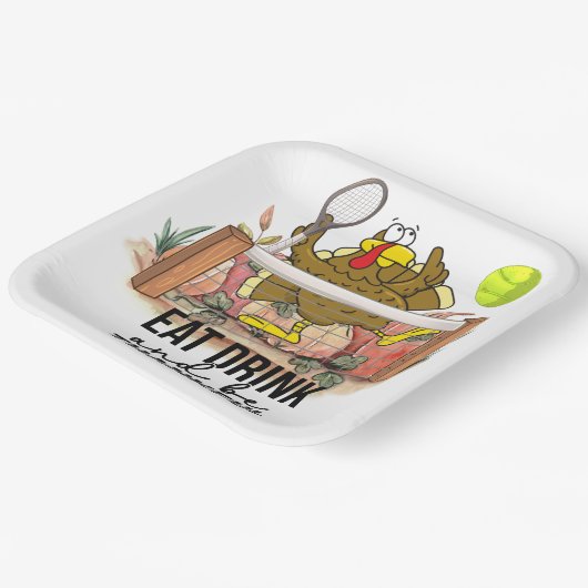 Assiettes En Carton Tennis Turquie Thanksgiving drôle dessin animé mig (Angulaire)