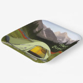 Assiettes En Carton Tent Camping Anniversaire (Angulaire)