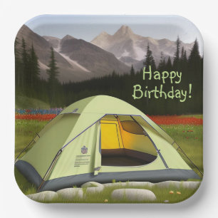 Assiettes En Carton Tent Camping Anniversaire