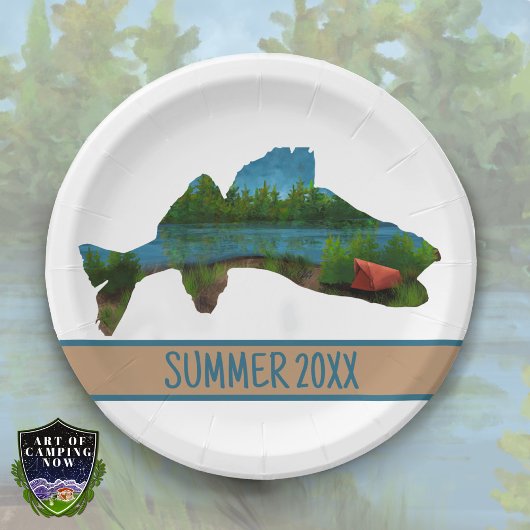 Assiettes En Carton Tente de pêche Walleye Camping Lac
