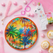 Assiettes En Carton [Tequila Sunrise] Tropical Island Time Party (Fête)