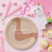 Assiettes En Carton Terme en terre cuite douce Mariage Abstrait modern (Fête)