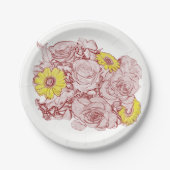 Assiettes En Carton Terra Cotta Bouquet Outdoor (Devant)