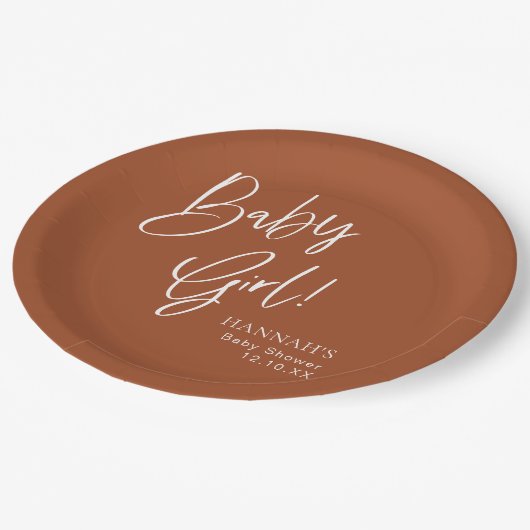 Assiettes En Carton Terracotta Bohemian Earthy Girl Baby shower (Angle)