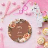 Assiettes En Carton Terracotta Fall Boho Floral Mariage (Fête)