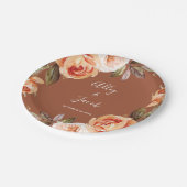 Assiettes En Carton Terracotta Fall Boho Floral Mariage (Angle)