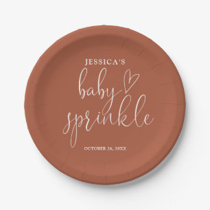 Assiettes En Carton Terracotta Genre Neutre Baby Sprinkle Douche
