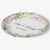 Assiettes En Carton Terracotta légère et Sage Green Peonies Mariage Pa (Angle)