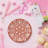 Assiettes En Carton Terracotta Mandala (Fête)