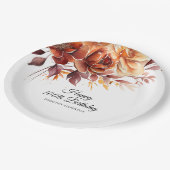 Assiettes En Carton Terracotta Orange Fall Flowers 100e anniversaire (Angle)