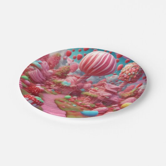 Assiettes En Carton terrain de bonbons A Plaques de papier (Angle)