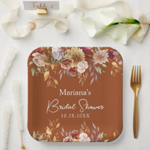 Assiettes En Carton Terrasse en terre cuite Fête de mariage Floral Aut