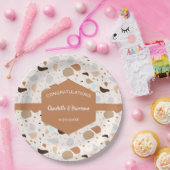 Assiettes En Carton Terrazzo Abstrait Terre Moderne (Fête)