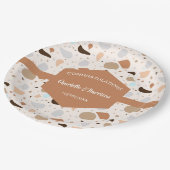 Assiettes En Carton Terrazzo Abstrait Terre Moderne (Angle)