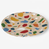 Assiettes En Carton Terrazzo Motif coloré (Angle)