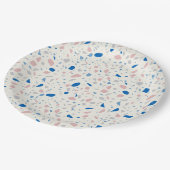 Assiettes En Carton Terrazzo Motif Neutre Naturel Élégant (Angle)