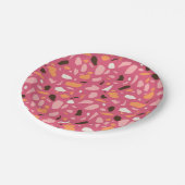Assiettes En Carton Terrazzo Motif rose (Angle)