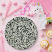 Assiettes En Carton Terrazzo Vert Moderne (Fête)
