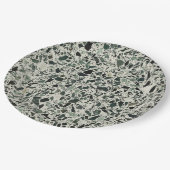 Assiettes En Carton Terrazzo Vert Moderne (Angle)
