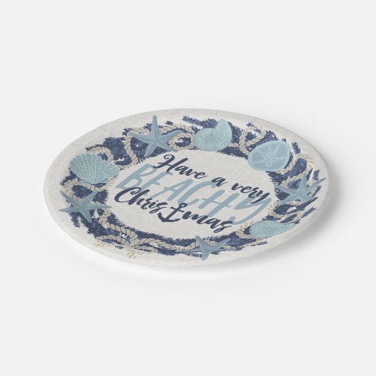 Assiettes En Carton Terre côtière de Noël Tropical Sea Shell Wreath - (Angle)