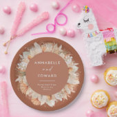 Assiettes En Carton terre cuite moderne bohème pampas herbe M & Mme P (Fête)