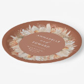 Assiettes En Carton terre cuite moderne bohème pampas herbe M & Mme P (Angle)