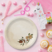 Assiettes En Carton terre cuite rustique verdure fleurie (Fête)