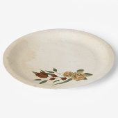 Assiettes En Carton terre cuite rustique verdure fleurie (Angle)