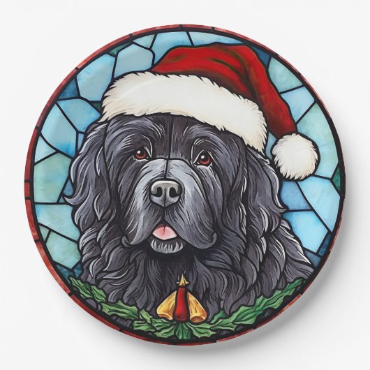 Assiettes En Carton Terre-Neuve Verre tâté Noël (Devant)